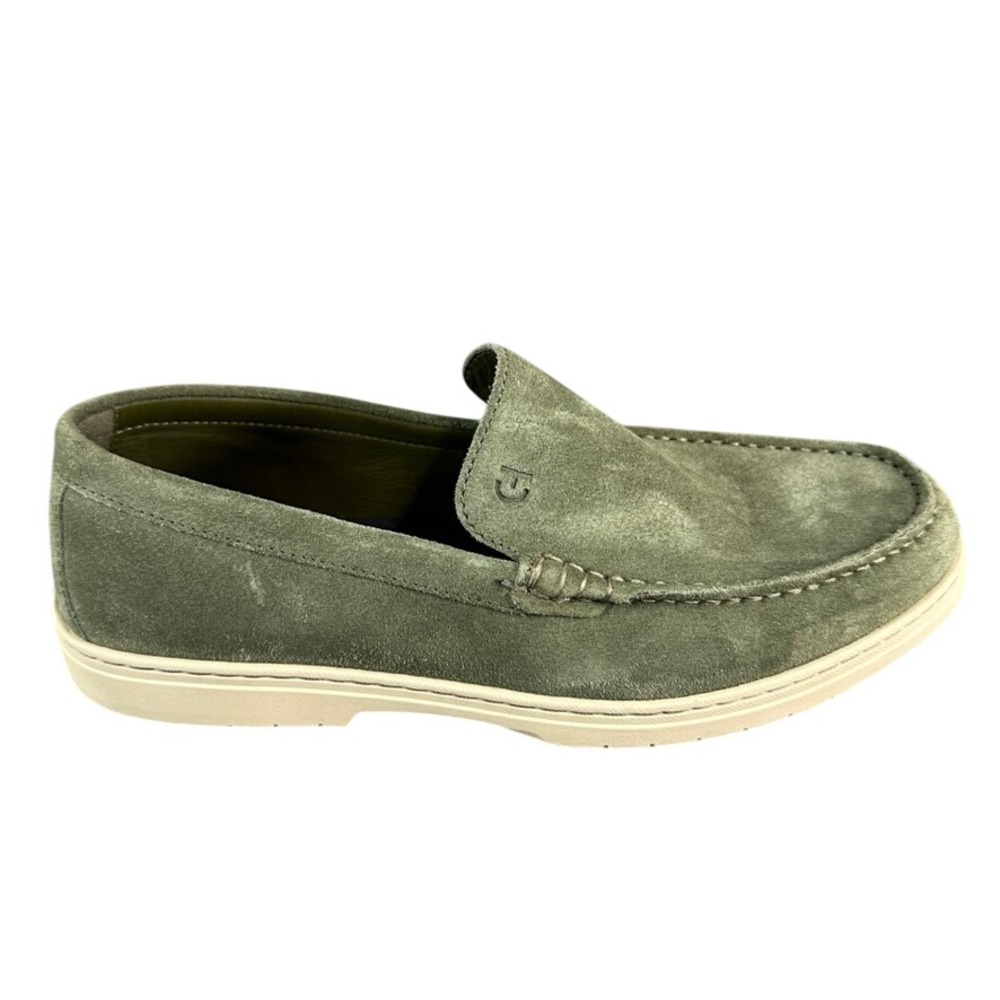 Cole Haan Mens Olive Green Suede Slip On Moc Toe Loafers Shoes 9.5